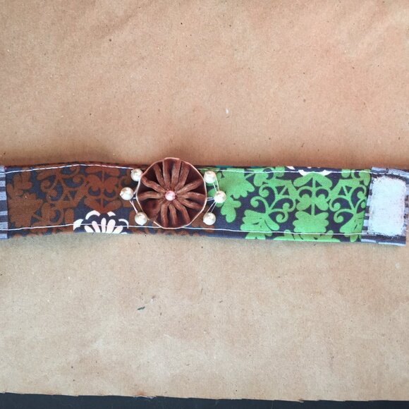 Artist Made Cuff Bracelet in Browns and Greens - Picture 4 of 5
